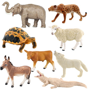 Juguete <span class=keywords><strong>de</strong></span> simulación transfronterizo <span class=keywords><strong>de</strong></span> animales salvajes <span class=keywords><strong>de</strong></span> PVC sólido para ensamblar: <span class=keywords><strong>Elefante</strong></span> asiático, cocodrilo, lobo <span class=keywords><strong>de</strong></span> las nieves, leopardo, tortuga, vaca - Product Image 1