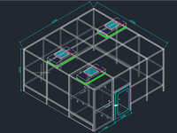 Cabine de production modulaire ISO 8 avec cadre en aluminium et panneaux en PVC acrylique pour une production sans poussière