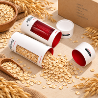 Tube en carton personnalisé de qualité alimentaire avec fenêtre pour céréales et aliments du petit-déjeuner