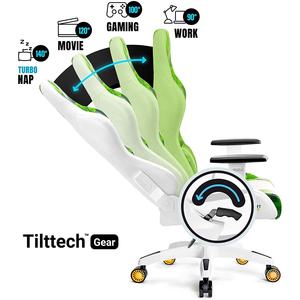 ANJI Fotel-sillón para niños Diablo x-one, silla de juegos <span class=keywords><strong>reclinable</strong></span>, reposabrazos ajustables verdes, diseño ergonómico, para juegos - Product Image 4