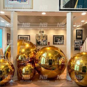 Decoración para Eventos y Bodas, Esferas Inflables Metálicas Brillantes de PVC, Globos Esféricos Dorados, Personalizables para Publicidad - Product Image 4