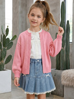 Vente en gros usine – Nouveau cardigan simple pour filles, style européen, sans fermeture, en tricot, couleur unie, décontracté, type veste ou manteau