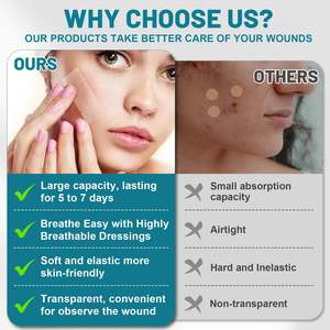 חיתוך עד גודל עמיד למים במיוחד אולטרה סופג תחבושות דבק עצמי גדול נוסף גדול תחבושות הידרוקולואיד גלגול לטיפול בפצע - Product Image 3