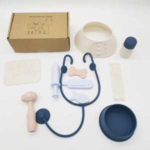 Offre Spéciale 11 pièces ensemble de jeu vétérinaire en Silicone non toxique sans BPA pour enfants <span class=keywords><strong>Kit</strong></span> de médecin pour animaux de compagnie pour les tout-petits - Product Image 2
