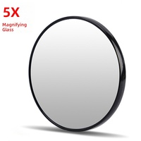 Miroir grossissant double face avec cadre en plastique 10X 23 cm avec 3 ventouses |   Miroir de maquillage portable de voyage