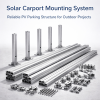 Système de montage de carport solaire étanche avec AL6005-T5 et SUS304 pour les projets de parkings
