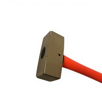 Outils anti-étincelles Oak Brand, marteau de démolition en cuivre rouge de 1 kg, type allemand avec manche en fibre de verre, adapté à divers domaines