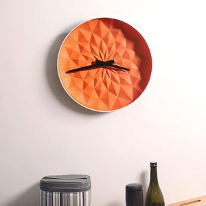 <span class=keywords><strong>Orologio</strong></span> da parete in ceramica moderna fatta a mano con origami arancione - Product Image 2