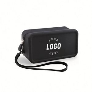 Custom Logo Silicone Fiber Portable <b>Makeup</b> <b>Brush</b> <b>Holder</b> Travel Cosmetic Bag Versatile Zipper Pouch With Handle Pack - Product Image 1