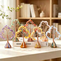 Feng Shui Glücksbaum des Lebens Heilende Steine Orgon-Pyramide Basis Kristallsplitter Geldbaum zur Dekoration
