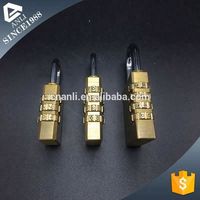 Cadenas cylindrique en laiton doré Anli personnalisé à combinaison 3 ou 4 chiffres, 2 mm