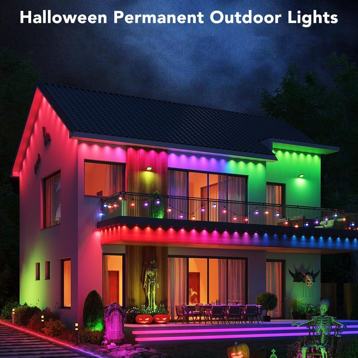 Govee Permanent Outdoor Lights Pro 100FT H806A Black - Smart RGBIC Eaves Lights with App Voice Contr