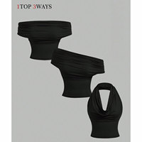 Tops de Mujer 2026 Primavera Verano, Nuevas Camisetas Sexys de Color Sólido sin Espalda ni Tirantes para Damas, 1 Top con 3 Formas de Uso