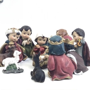 Un ensemble de 11 cadeaux de décoration de <span class=keywords><strong>naissance</strong></span> du Christ Jésus en résine JSA15 scène de Noël artisanat parfait cadeaux de Noël catholique - Product Image 4