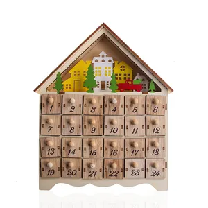卸売カスタムアドベントカレンダーギフトボックス子供空木製クリスマスアドベントカレンダー