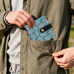 Hawaiian Naupaka Pattern Custom Design Pu Leather Credit Card Holder <b>Purse</b> <b>Small</b> Card Short Wallet Rfid Wallet for Women - Product Image 6