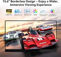 Écran dédié pour une expérience visuelle améliorée, moniteur portable tactile IPS FHD de 15,6 pouces, résolution 1080p pour interface 60 Hz