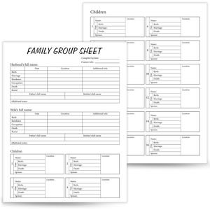 Tableaux d'arbre généalogique à remplir, feuilles vierges recto-verso pour groupes familiaux, fournitures d'organisation de la génalogie pour la <span class=keywords><strong>recherche</strong></span> sur l'histoire de l'ascendance - Product Image 1