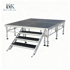 Scène portable facile à assembler, scène modulaire en aluminium avec escalier pour concert en plein air, fête, mariage, exposition - Product Image 1