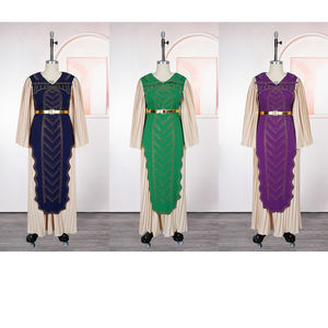 فستان أفريقي أنيق للنساء من H&D موديل <span class=keywords><strong>2026</strong></span>، فستان كاجوال برقبة على شكل V للحفلات، فستان عالي الجودة مزين بالأحجار الكريمة - Product Image 5