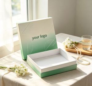 Boîte en papier avec logo personnalisé, boîte de luxe avec couvercle et fond pour cosmétiques et vêtements - Product Image 3