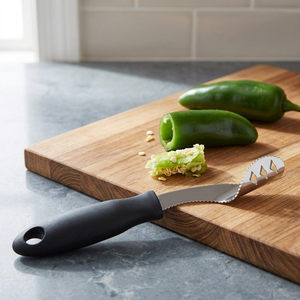 Éplucheur de jalapeños en acier inoxydable avec bord dentelé, outil de retrait des graines de piment de qualité alimentaire pour la maison et la cuisine, gadgets et préparation du barbecue - Product Image 4