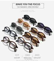 Lunettes de soleil de luxe pour hommes, style rétro ovale œil de chat, avec détails métalliques, pour la conduite en extérieur, par un designer de mode