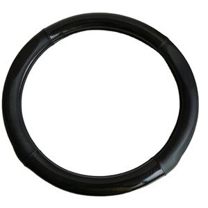 Nuevo diseño <span class=keywords><strong>de</strong></span> fibra <span class=keywords><strong>de</strong></span> carbono negro puro Super fibra <span class=keywords><strong>de</strong></span> <span class=keywords><strong>cuero</strong></span> tamaño M tipo deportivo cubierta del volante del coche - Product Image 1