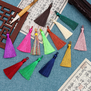 Marcapáginas clásico de poliéster con borlas de 9.5 cm en colores mixtos para regalo, decoraciones DIY - Product Image 1