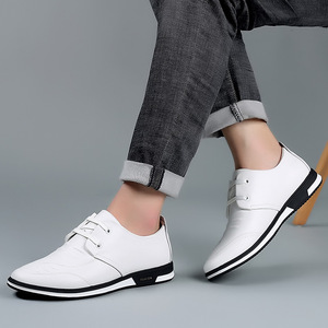 Mocasines de Cuero para Hombre, Color Negro Sólido, Cordones Delanteros, Suela Suave, Zapatos Casuales, Origen Wenzhou - Product Image 2