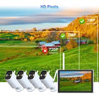 Kit de surveillance sans fil NVR avec écran 10,1 pouces Chuangze Vision, caméra bullet 3MP/8MP, moniteur inclus, fourni par l'usine