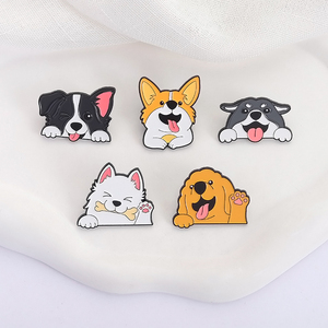 Broches en émail de chien de dessin animé, mignonnes Border Collie, Golden Retriever, Husky sibérien, <span class=keywords><strong>Corgi</strong></span>, broches pour animaux de compagnie, badge de revers, bijoux amusants, cadeaux - Product Image 3