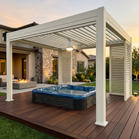 Pergola de jardin moderne en aluminium de haute qualité avec toit à lames bioclimatiques motorisé intelligent