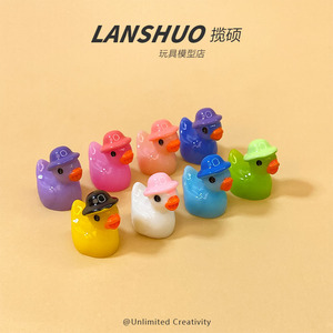 Figuras de pato de resina en miniatura, forma de animal 3D, decoración del hogar, accesorios artesanales - Product Image 2