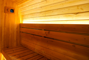 Sauna à vapeur carré en bois massif durable pour les bienfaits immunitaires et musculaires, écologique, alimenté à l'énergie solaire, facile à assembler, garantie de 2 ans - Product Image 4