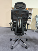 Chaise de bureau ergonomique au design nordique, dossier en maille, base en acier à 5 étoiles, confortable pour de longues heures, soutien lombaire, inclinable, réglable en hauteur