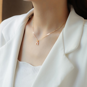 E013 số may mắn quyến rũ mạ Vàng CZ quyến rũ đánh bóng quyến rũ cho bán buôn Vòng cổ trang sức - Product Image 5