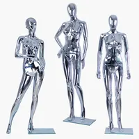 Chrome Silver Plastic Half Body Display Mannequin