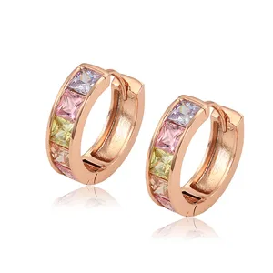 20350 Xuping Jewelry Rose Gold Plated Bright Personality Earrings Premium Sense Wholesale Artificial zircon Huggie earring