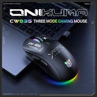 Ratón ONIKUMA CW935 con Cable e Inalámbrico 2.4G, RGB, Tipo C, Diseño Ergonómico, Seis Niveles de 12800 DPI Ajustables, Ratón para Juegos de Computadora, Color Negro
