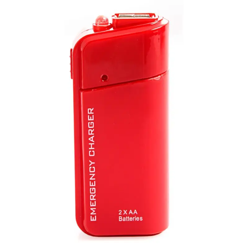 Portable AA Battery Emergency USB Charger For iPhone with Flashlight