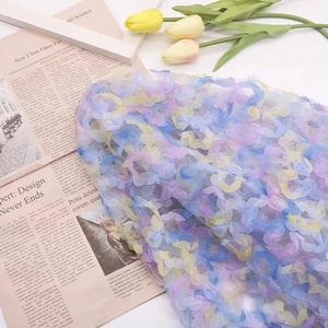Griadent colores Tie Dye estilo púrpura hinchado volante flor tela tul red volante pastel vestido tela <span class=keywords><strong>de</strong></span> encaje - Product Image 5