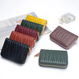 Hot Fashionable Classic Multifunctional Card Bag High Quality Purse Leather Carteras Para Mujer With Zipper