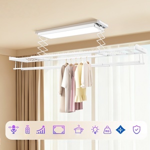 2026 new automatic lifting multifunctional drying rack foldable <b>indoor</b> household balcony electric drying rack - Product Image 3
