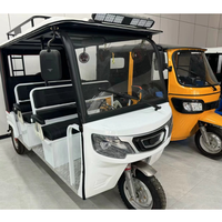 Rickshaw Eléctrico de Tres Ruedas para Seis Personas, con Parasol, para Transporte de Pasajeros, Turismo Personal, Tuktuk