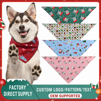 Bandana de Noël pour chien et chat, en polyester, forme triangulaire, bavoir anti-bave, foulard de cou, costume festif pour fêtes de fin d'année, pour petits et moyens chiens et chats