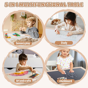 Table multifonctionnelle pour enfants en bois, <span class=keywords><strong>tables</strong></span> sensorielles avec 3 bacs <span class=keywords><strong>de</strong></span> rangement pour le salon - Product Image 3