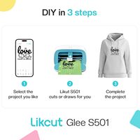 Likcut S501 Machine de découpe vinyle sans fil portable, traceur intelligent pour la création d'autocollants DIY, idéal pour les loisirs créatifs, l'école et la maison