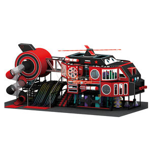 Aire de jeux intérieure sur le thème de l'hélicoptère personnalisée pour les enfants, équipement de jeu doux commercial avec toboggans et zones d'escalade - Product Image 1