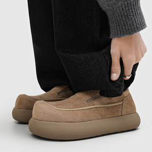 Novedad 2026: Mocasines de terciopelo para hombre con punta redonda y suela gruesa, sin cordones, informales, para ir al trabajo, de moda, cómodos, de cuero. - Product Image 6